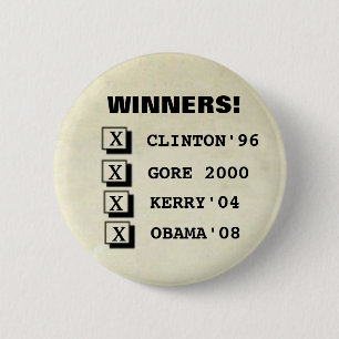 Badge Rond 5 Cm Bouton de gagnants de Démocrate