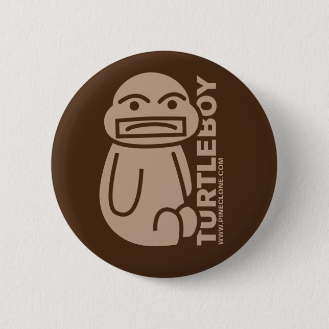 Badge Rond 5 Cm Bouton de GARÇON de TORTUE (Devant)