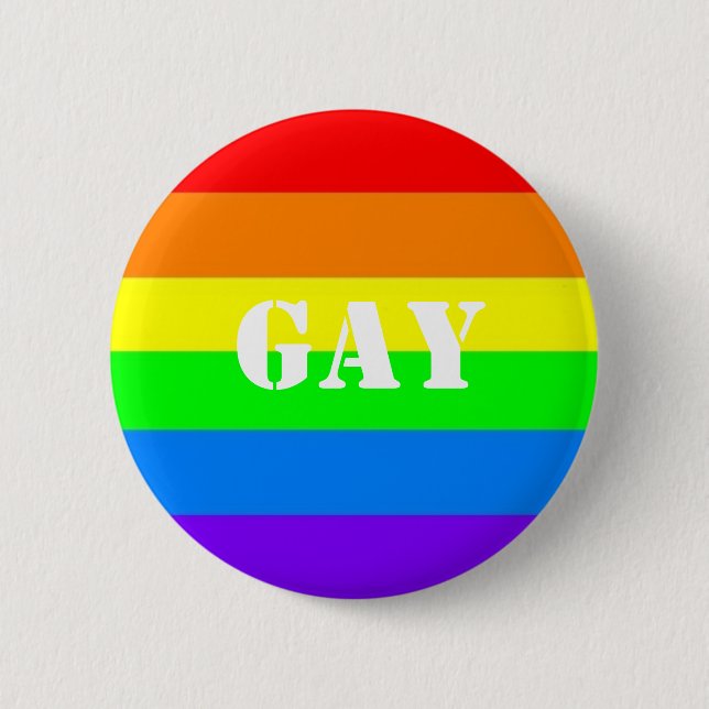 Badge Rond 5 Cm Bouton de gay pride ! (Devant)