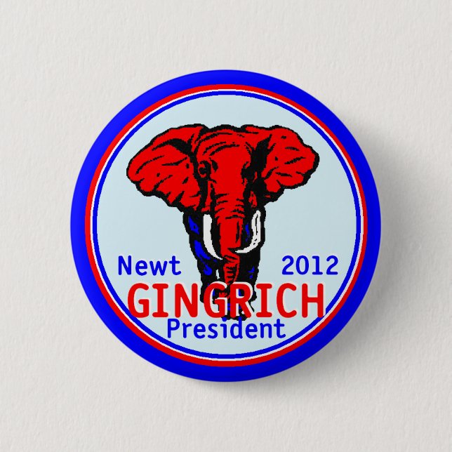 Badge Rond 5 Cm Bouton de Gingrich 2012 (Devant)