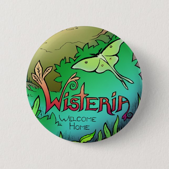 Badge Rond 5 Cm Bouton de glycines (Devant)