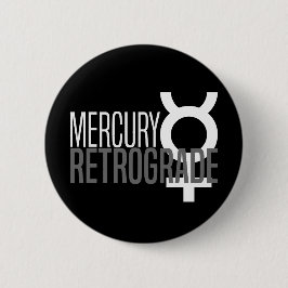 Badge Rond 5 Cm Bouton de glyphe rétrograde de mercure