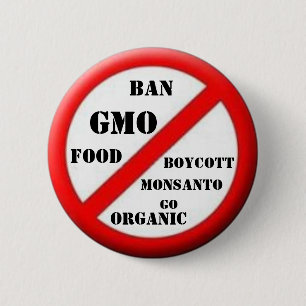 Badge Rond 5 Cm Bouton de GMO d'interdiction