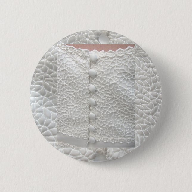 Badge Rond 5 Cm Bouton de gobelet Mariage blanc - personnalisable (Devant)
