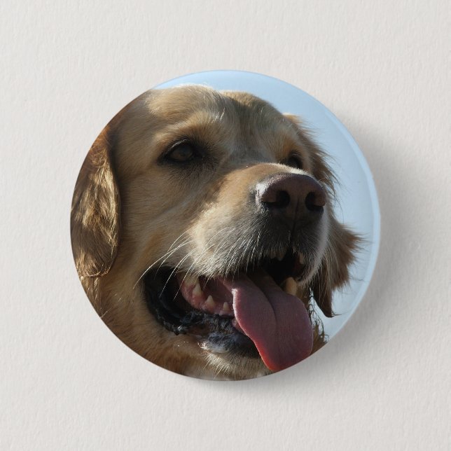 Badge Rond 5 Cm Bouton de golden retriever (Devant)