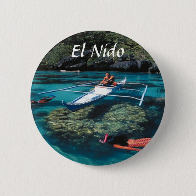 Badge Rond 5 Cm Bouton de goupille d'EL Nido (Devant)