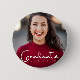 Badge Rond 5 Cm Bouton de graduation en calligraphie moderne noire