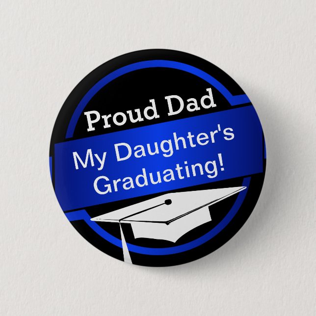 Badge Rond 5 Cm Bouton de graduation Fière (Devant)