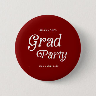 Badge Rond 5 Cm Bouton de graduation rétro minimale du marron