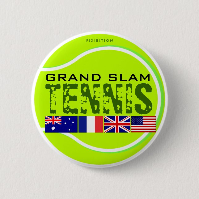 Badge Rond 5 Cm Bouton de Grand Chelem de tennis (Devant)