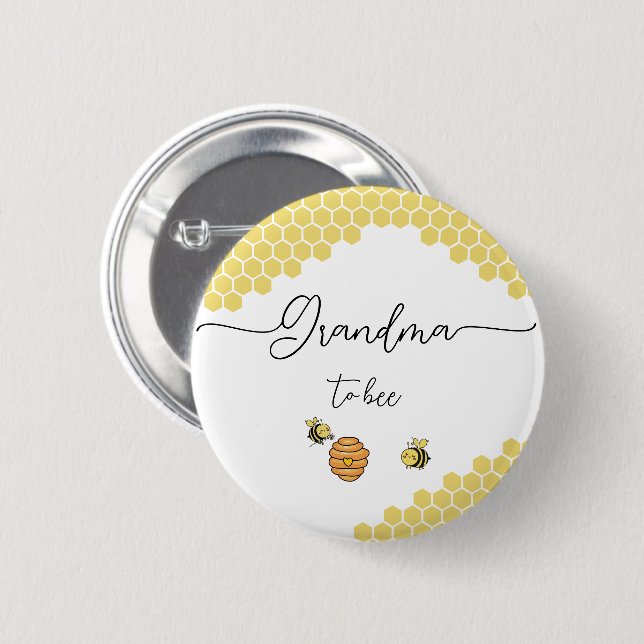 Badge Rond 5 Cm Bouton de grand-mère à abeille (Devant & derrière)