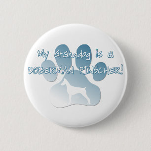 Badge Rond 5 Cm Bouton de Granddog de Pinscher de dobermann