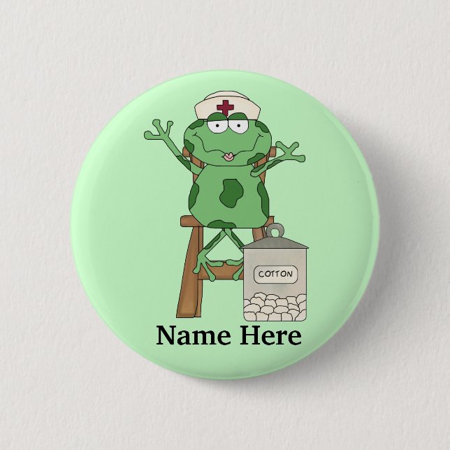 Badge Rond 5 Cm Bouton de grenouille infirmière (Devant)