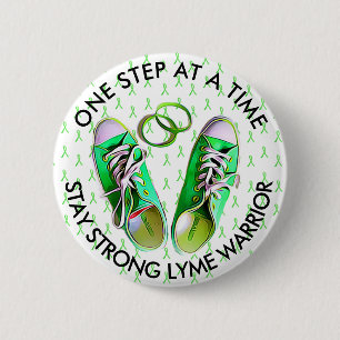 BADGE ROND 5 CM BOUTON DE GUERREUX DE LA MALADIE DE LYME RESTEZ FO