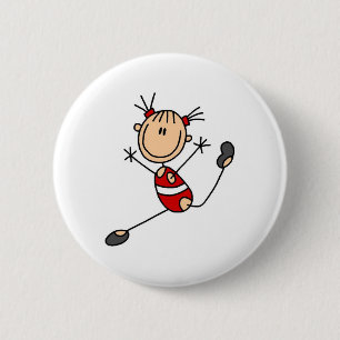 Badge Rond 5 Cm Bouton de gymnaste de fille de bâton