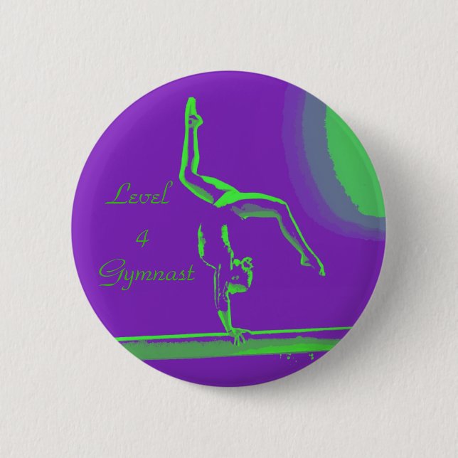 Badge Rond 5 Cm Bouton de gymnaste du niveau 4 (Devant)