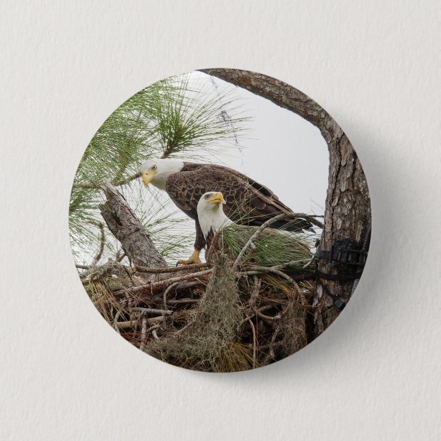 Badge Rond 5 Cm Bouton de H et de M (Devant)