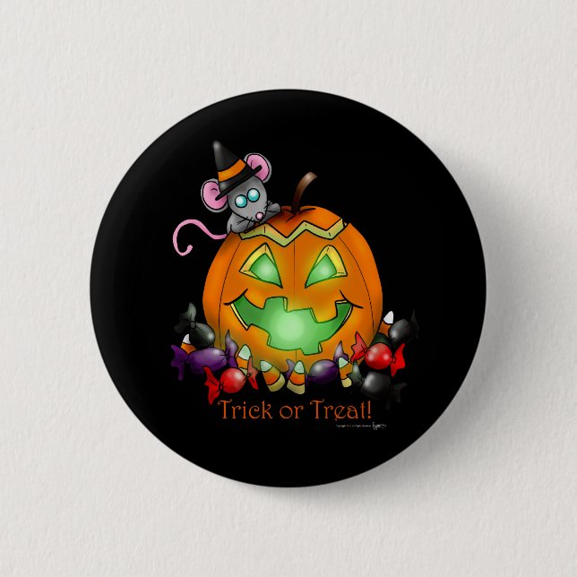 Badge Rond 5 Cm Bouton de Halloween (Devant)