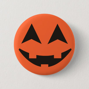 Badge Rond 5 Cm Bouton de Halloween de visage de citrouille de