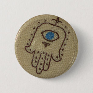 Badge Rond 5 Cm Bouton de Hamsa