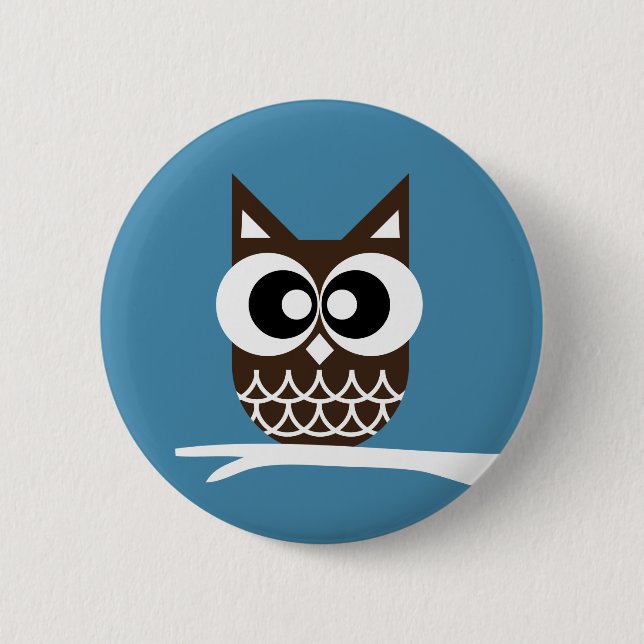 Badge Rond 5 Cm Bouton de hibou (Devant)