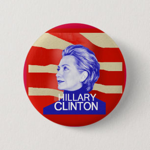 Badge Rond 5 Cm Bouton de Hillary Clinton