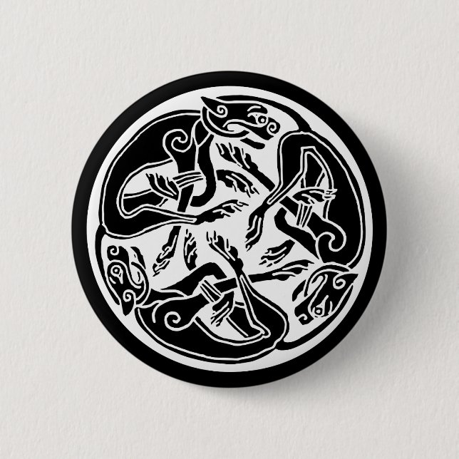 Badge Rond 5 Cm bouton de hounds celtique (Devant)
