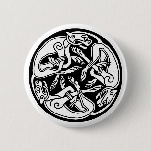 Badge Rond 5 Cm bouton de hounds celtique