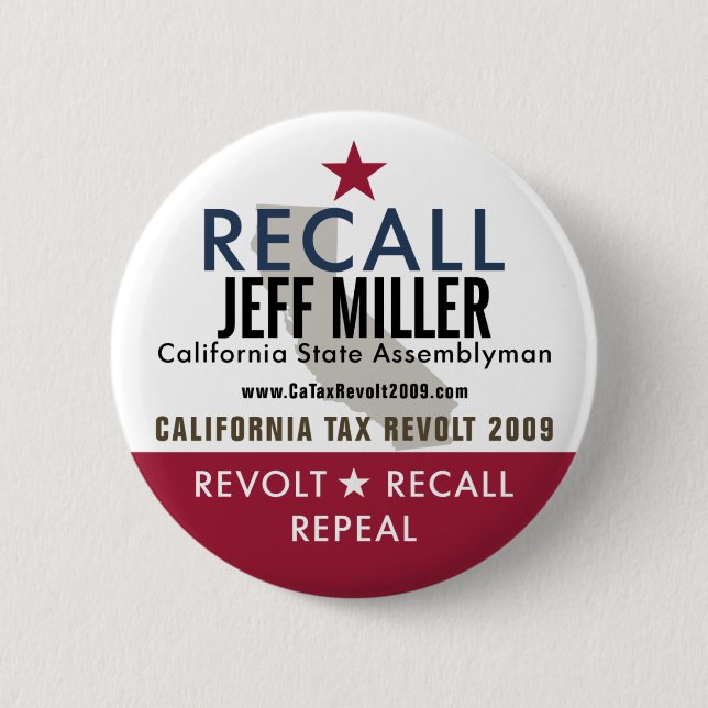 Badge Rond 5 Cm Bouton de Jeff Miller de rappel (Devant)