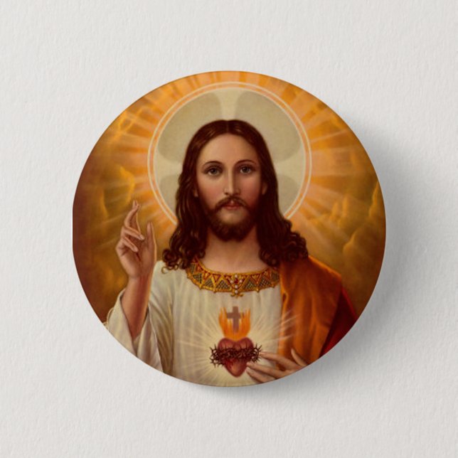 Badge Rond 5 Cm Bouton de Jésus (Devant)