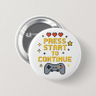 Badge Rond 5 Cm Bouton de jeu en pixel art