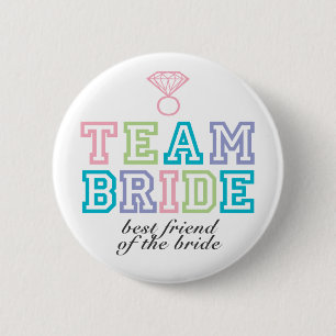 Badge Rond 5 Cm Bouton de jeune mariée d'équipe