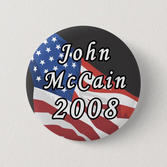 Badge Rond 5 Cm Bouton de John McCain 2008 (Devant)