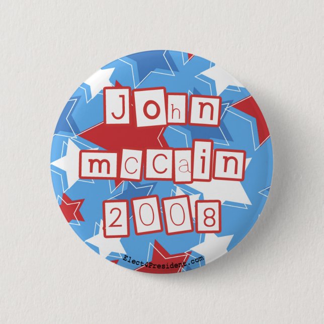 Badge Rond 5 Cm Bouton de John McCain 2008 (Devant)