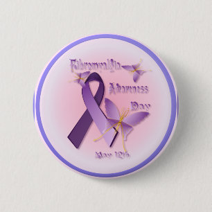 Badge Rond 5 Cm Bouton de jour de conscience de fibromyalgie