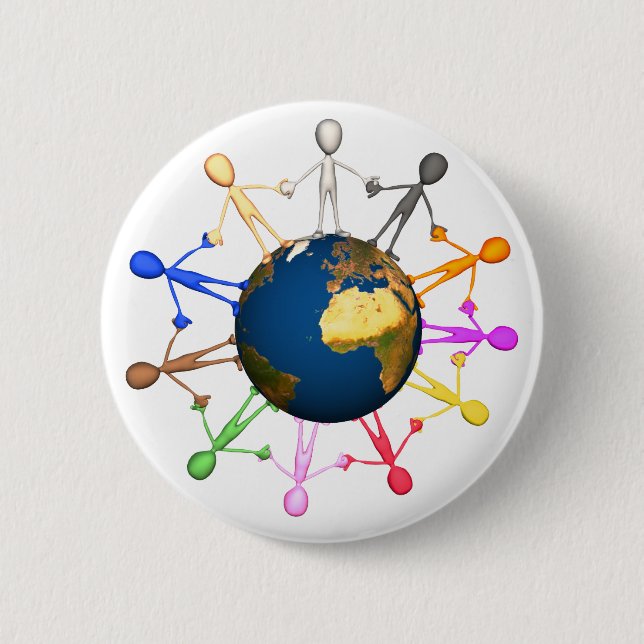 Badge Rond 5 Cm Bouton de jour de la terre (Devant)