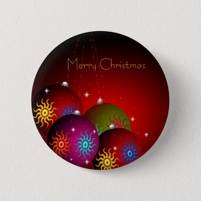 Badge Rond 5 Cm Bouton de Joyeux Noël (Devant)