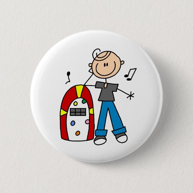 Badge Rond 5 Cm Bouton de juke-box de rock (Devant)