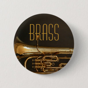 Badge Rond 5 Cm Bouton de klaxon en laiton