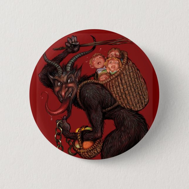 Badge Rond 5 Cm Bouton de Krampus (Devant)