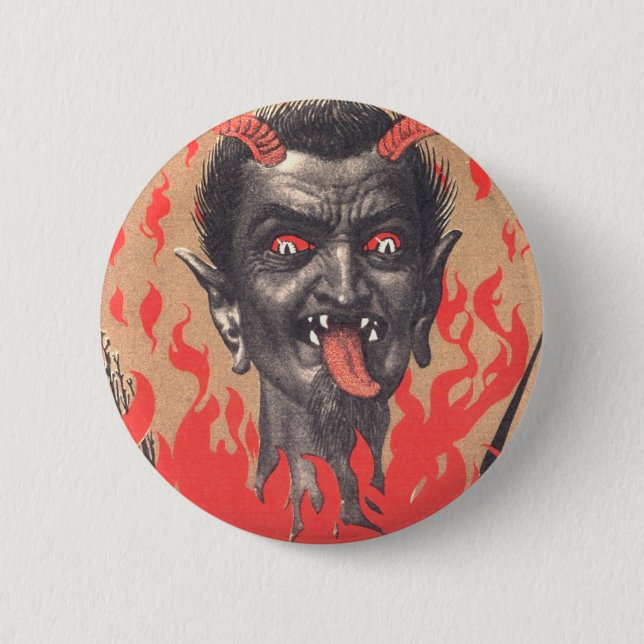 Badge Rond 5 Cm Bouton de Krampus (Devant)