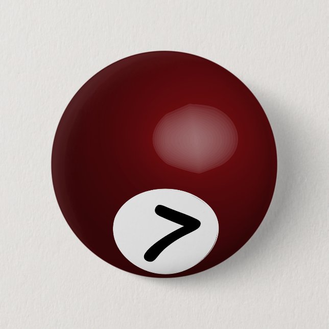 Badge Rond 5 Cm Bouton de la boule numéro sept (Devant)
