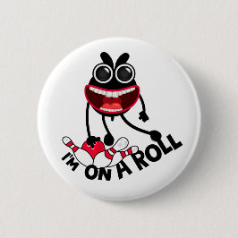 Badge Rond 5 Cm Bouton de la brosse à lapin de Bowling