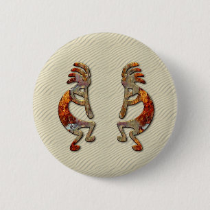 Badge Rond 5 Cm Bouton "de la cannelure de Kokopelli"