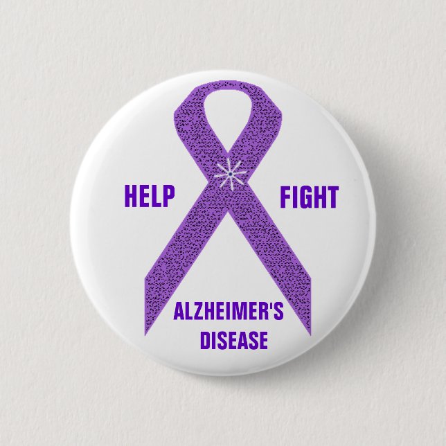 Badge Rond 5 Cm Bouton de la conscience d'Alzheimer (Devant)