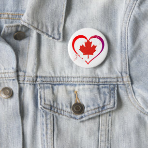 Badge Rond 5 Cm Bouton de la Fête du Canada
