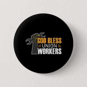 Badge Rond 5 Cm Bouton de la fête du travail de Dieu béni des tr