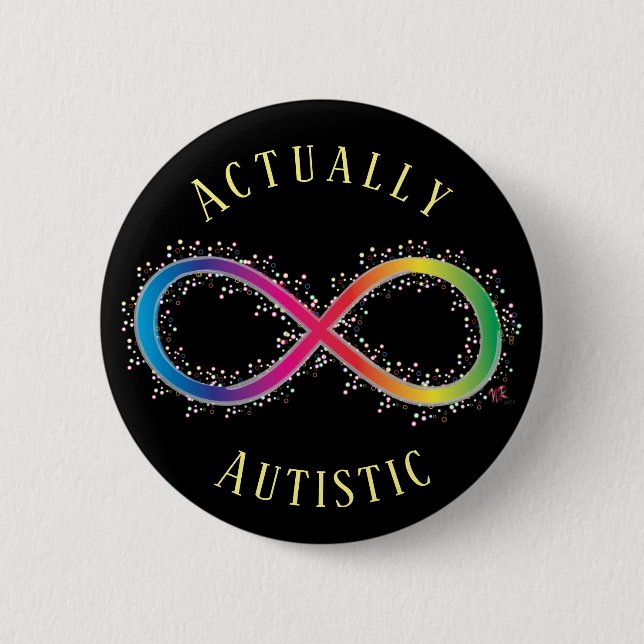 Badge Rond 5 Cm Bouton de la fierté autistique (Devant)