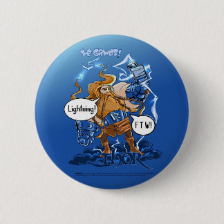 Badge Rond 5 Cm Bouton de la foudre FTW de Thor (petit)
