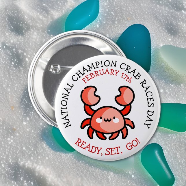 Badge Rond 5 Cm Bouton de la Journée nationale des courses de crab (Créateur téléchargé)